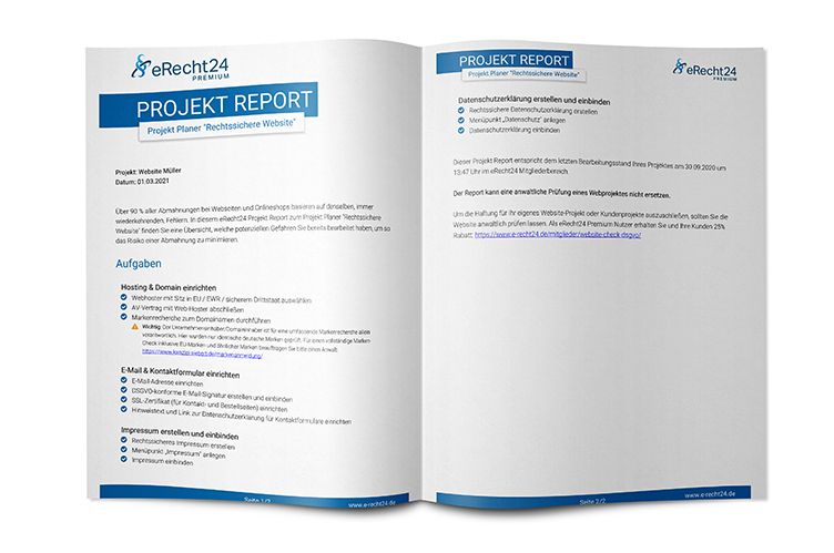 eRecht24 Projekt Report cut